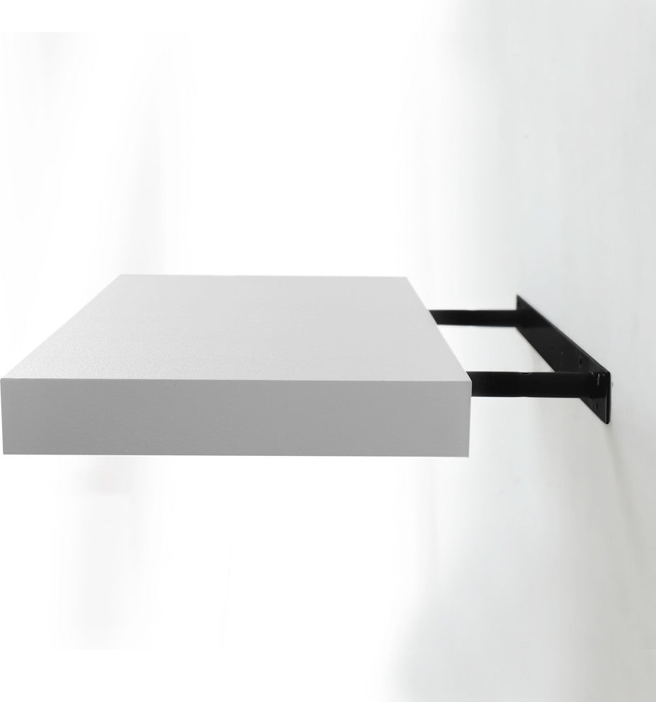 11.81" Depth Grande Floating Wall Shelves, White, 35.43"