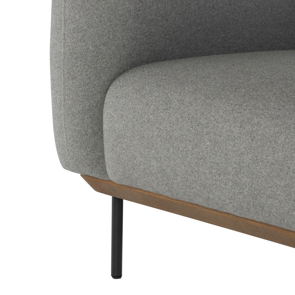 Benson Occasional Chair in Light Grey Wool Blend and Walnut Base