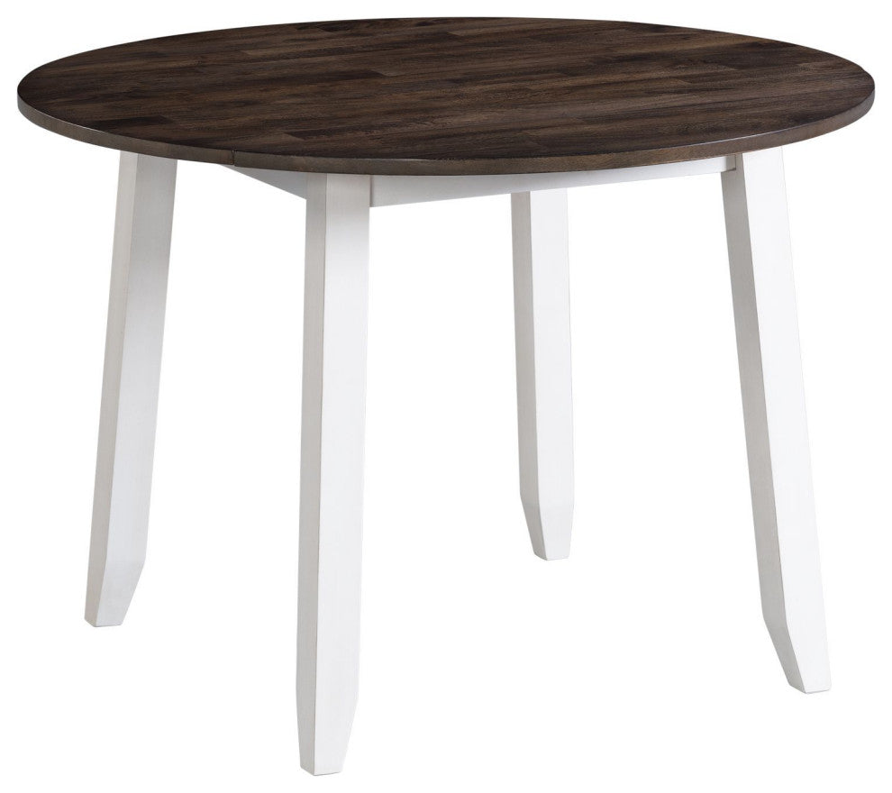 Kona 42" Drop Leaf Table, Gray and White