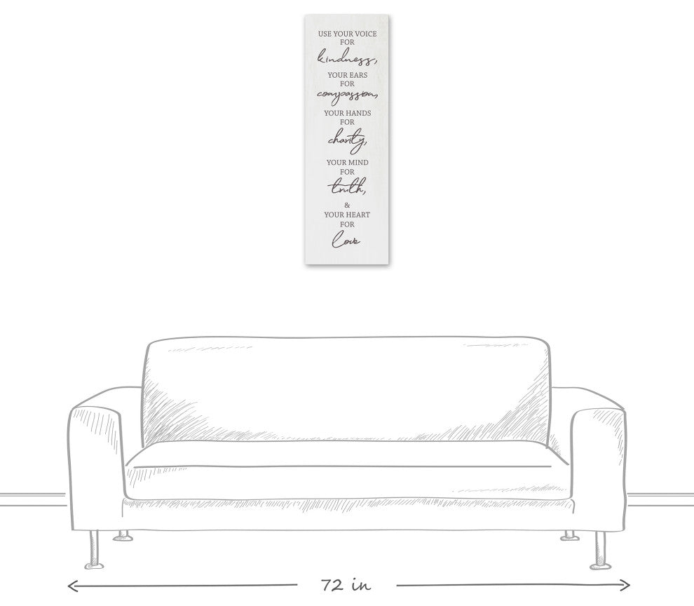 Use Your Voice For Kindness 12x36 Canvas Wall Art