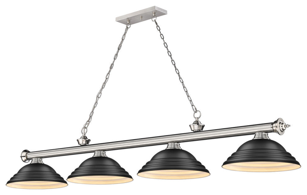 Zlite 2306-4BN-SMB 4-Light Billiard, Matte Black