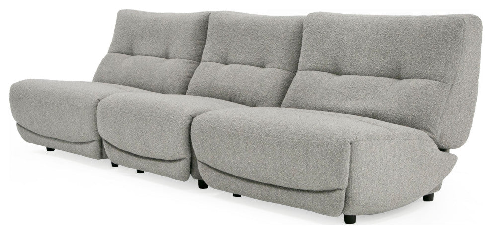 Divani Casa Basil Modern Grey Fabric Small Electric Recliner Chair