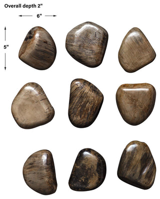 Uttermost 04323 Pebbles 5" Tall Wood Minerals and Rocks Sculpture - Walnut