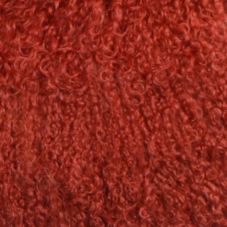 Genuine Mongolian Sheepskin Throw Pillow with Insert (16+ Colors), Red
