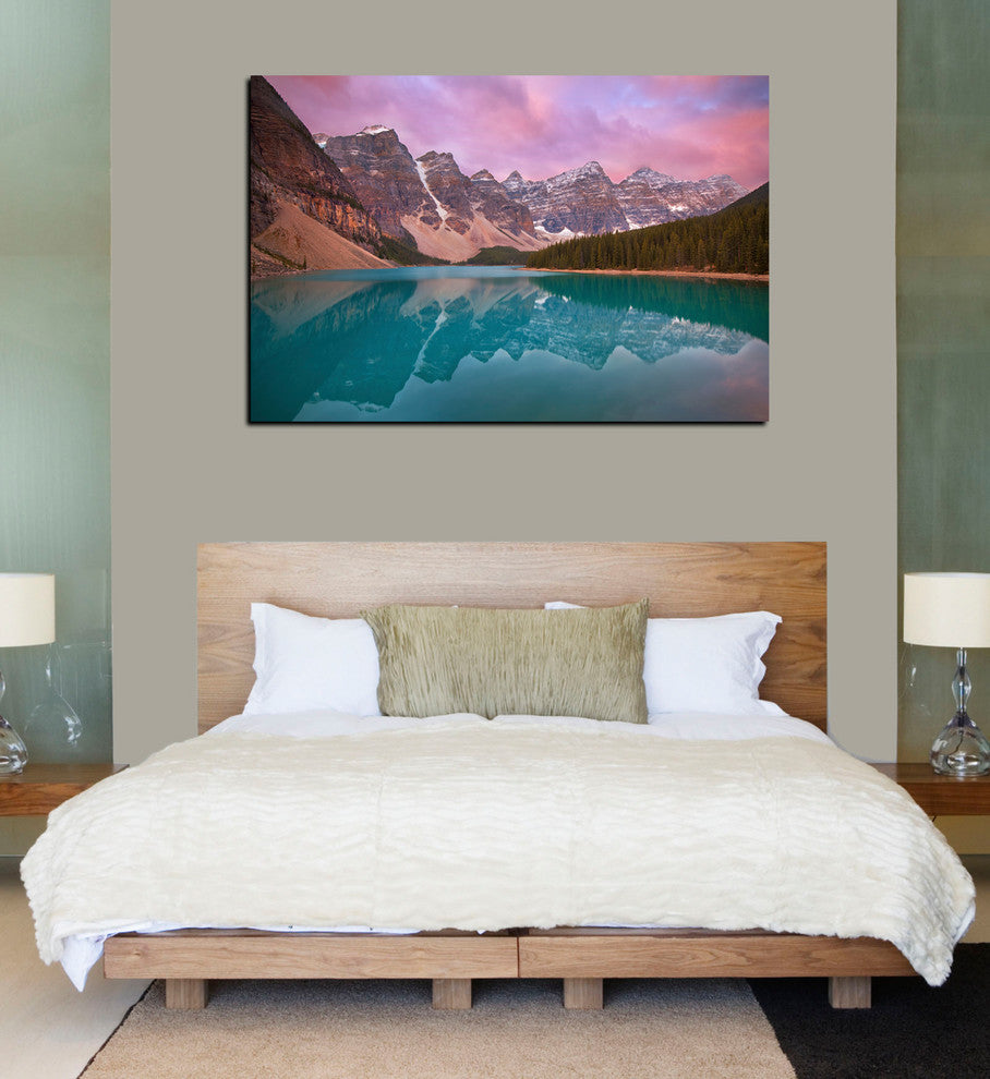 Epic Graffiti "Moraine Lake" by Jesse Estes, Giclee Canvas Wall Art, 40"x60"