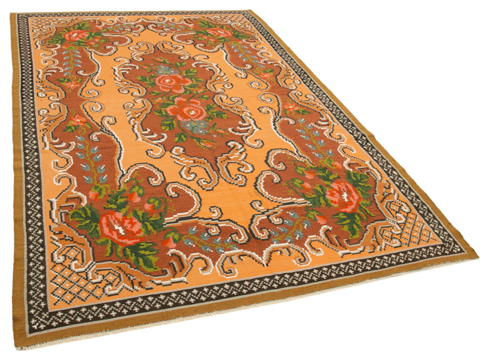 Rug N Carpet - Handmade Moldovian 5' 9'' x 9' 3'' Antique Rose Kilim Rug