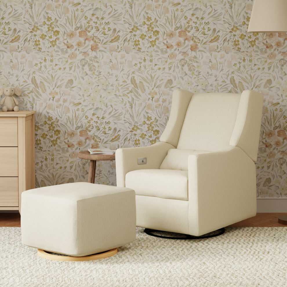 Kiwi Electronic Recliner and Swivel Glider With USB port, Performance Cream Eco-Weave