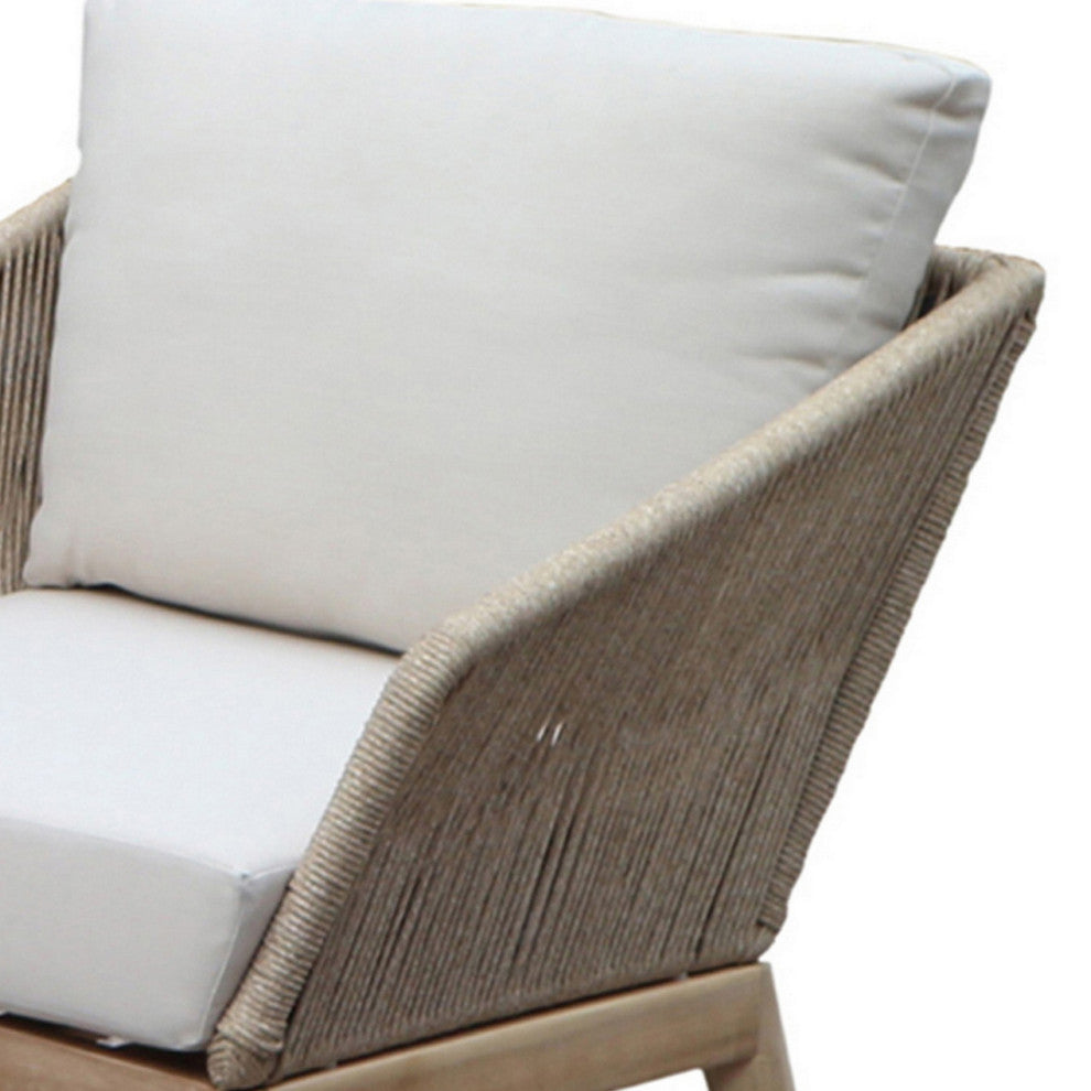 Benzara BM287734 Dexi 30" Patio Sofa Chair, Fade Resistant Fabric Cushions
