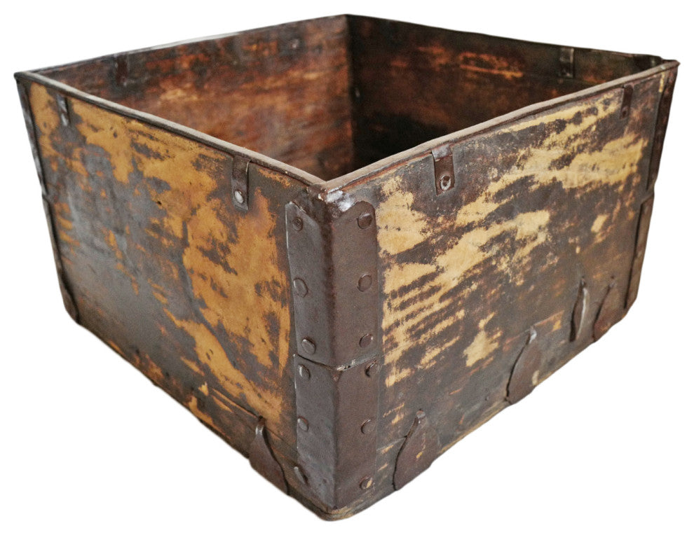 Consigned Antique Chinese Wood Rice Box