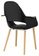 Modern Contemporary Dining Armchair, Black Plastic