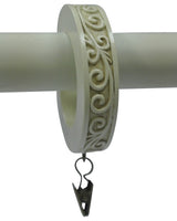 1 3/4" Scroll Designer Curtain Rings, Ivory, Set of 7