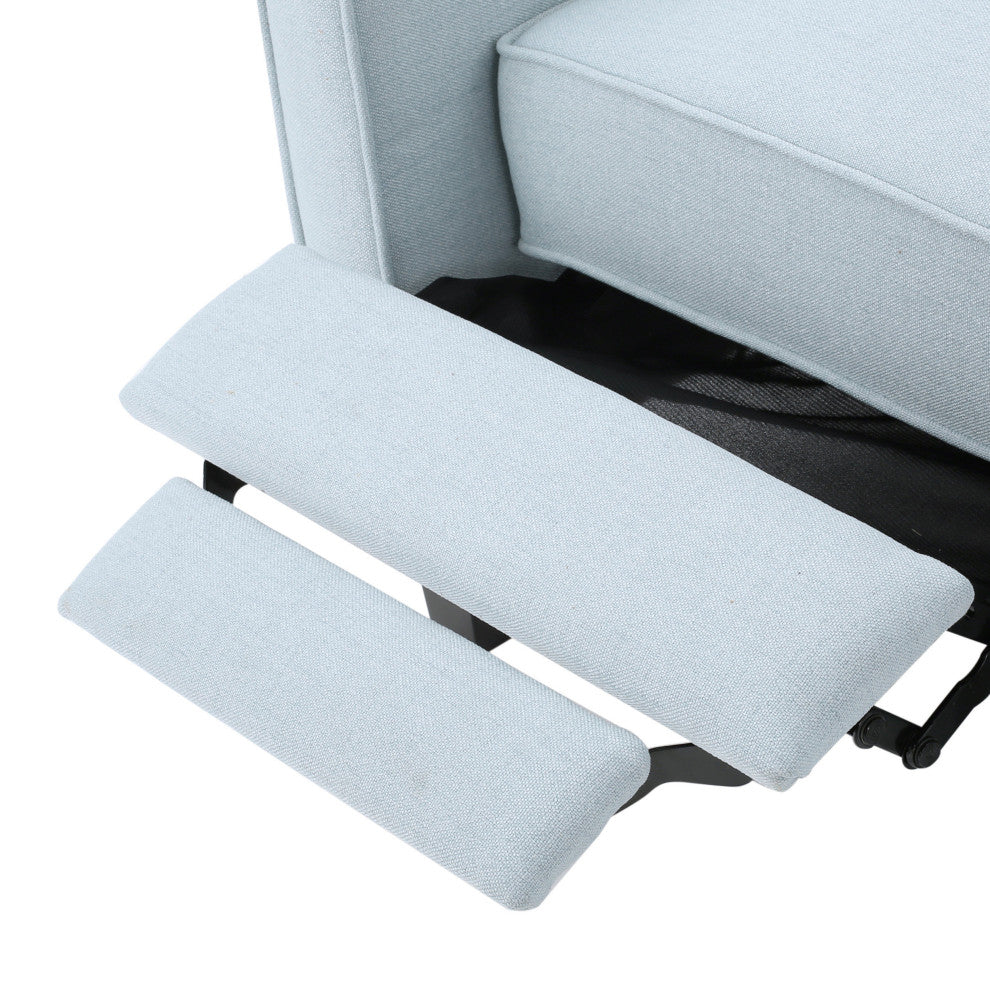 GDF Studio Hinus Indoor Upholstery Club Chair Recliner, Light Sky