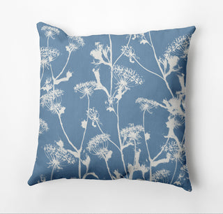 Windy Blossom Outdoor Pillow, Blue, 20"x20"