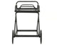 GDF Studio Presley Indoor Black Iron Bar Cart With Tempered Glass Shelves