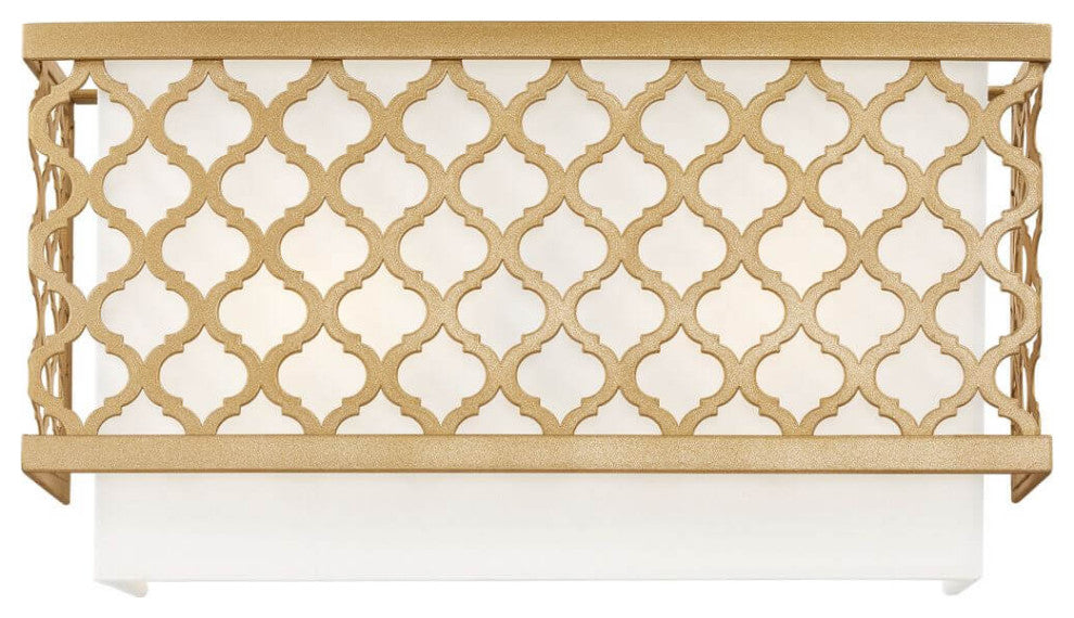 Livex Arabesque 2 Light 7" Tall Wall Sconce, Soft Gold