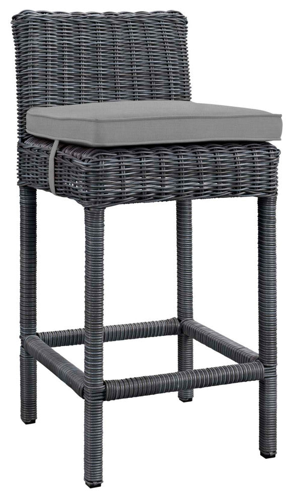 Gray Gray Summon Outdoor Patio Sunbrella Bar Stool