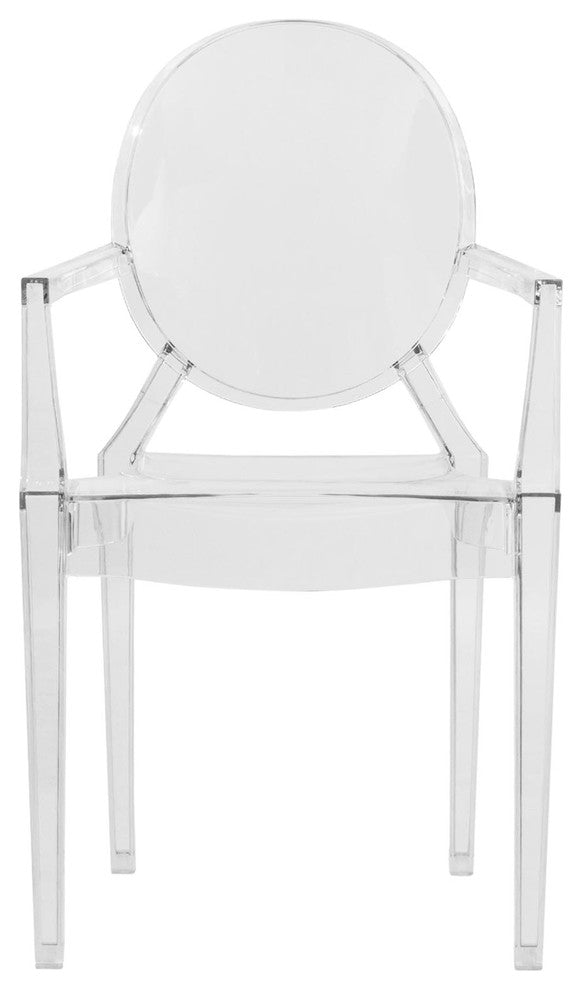 LeisureMod Carroll Modern Acrylic Dining Side Chair, Set of 2, Clear