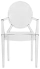 LeisureMod Carroll Modern Acrylic Dining Side Chair, Set of 2, Clear