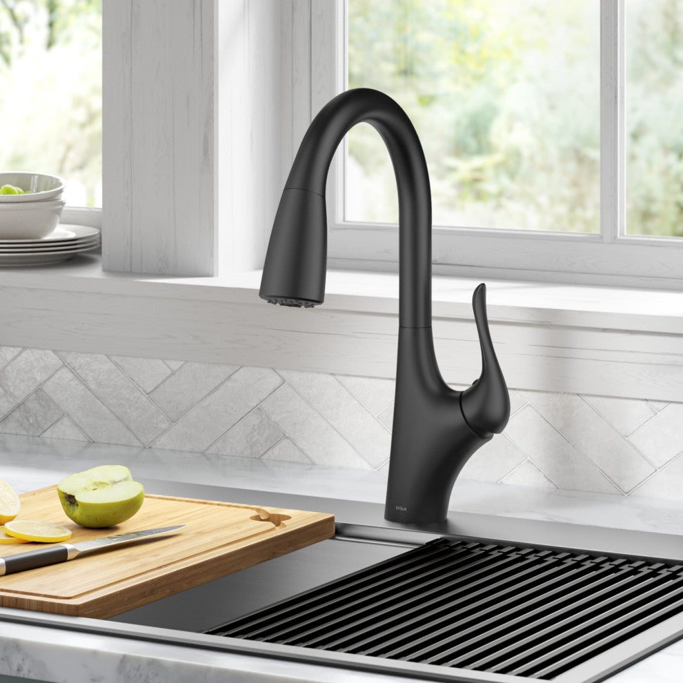 Merlin Pull-Down 1-Hole Kitchen Faucet Matte Black