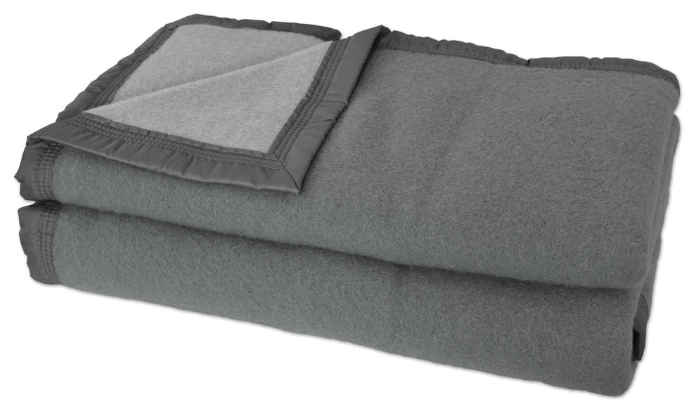 Aubisque 100% Wool Blanket, 500Gsm 33 Microns, Gray, Queen