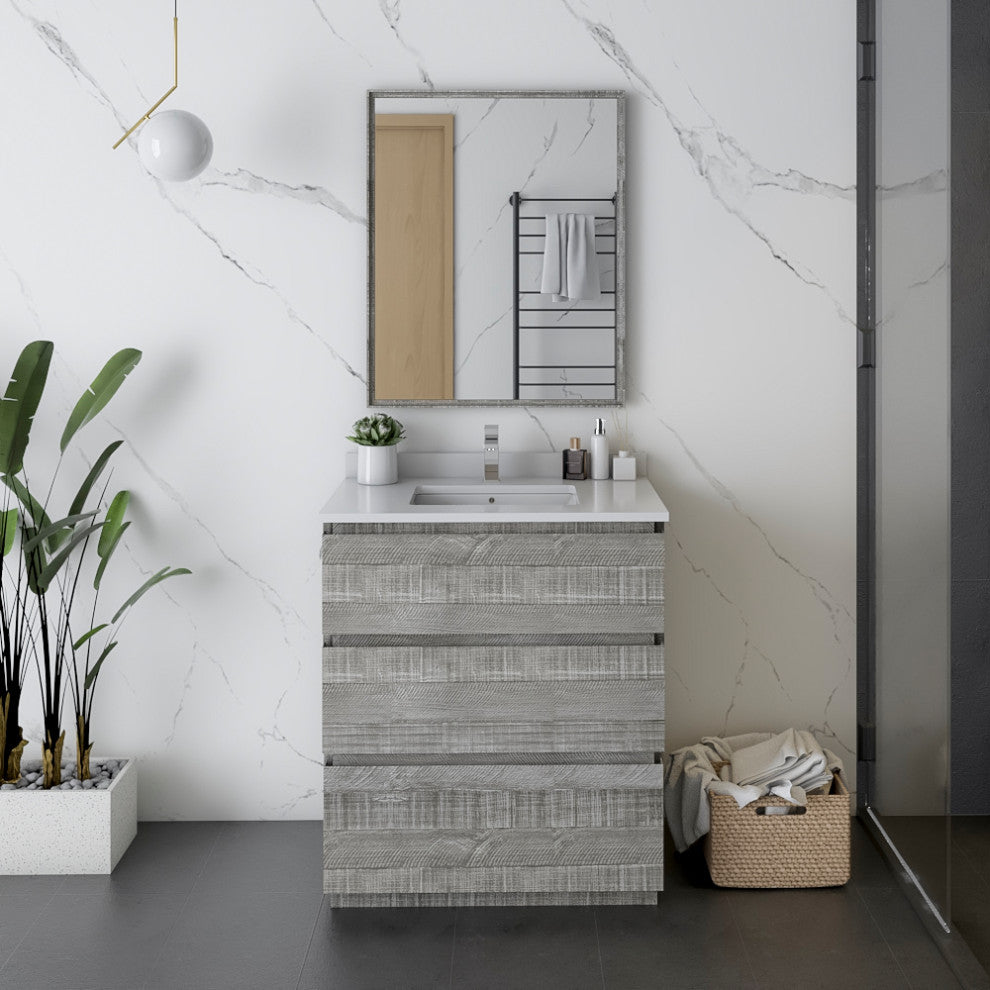 Fresca Formosa Floor Standing Bathroom Vanity, Sage Gray, 29", Cabinet Only