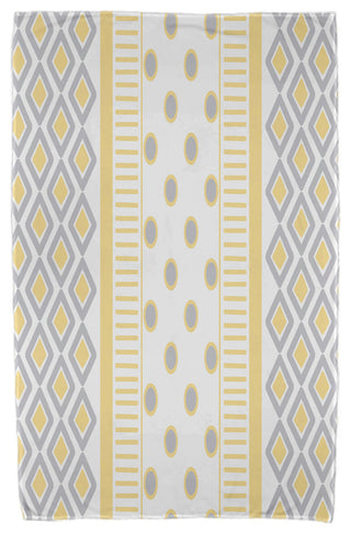 30x60" Scrambled Prints, Geometric Print Beach Towel, Yellow