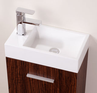 Bliss 18" Wall Mount Bathroom Vanity, Walnut