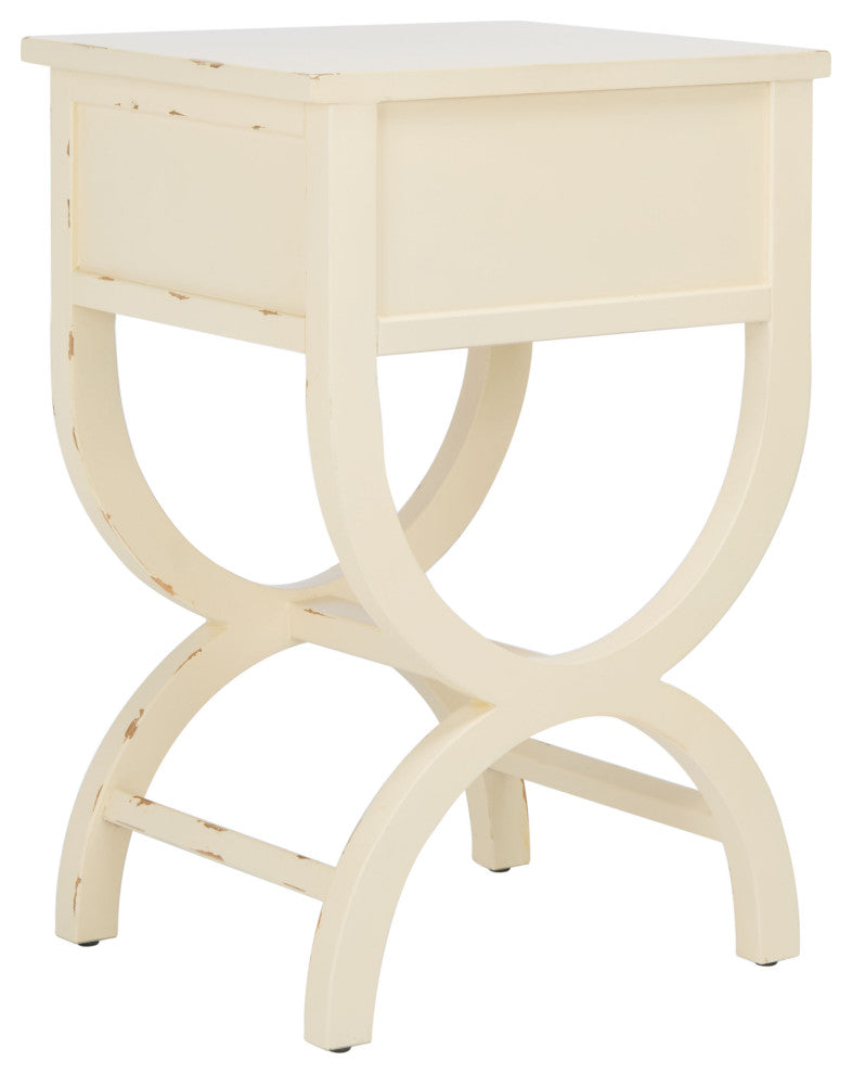 Safavieh Maxine Accent Table w/ Storage Drawer, Cream