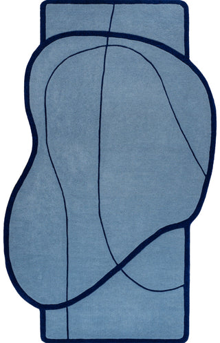 Mosaic Coastal Geometric Border Handwoven Wool Light  Rug