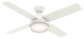Hunter Fan Company 52" Dempsey Damp Fresh White Ceiling Fan With Light/Remote