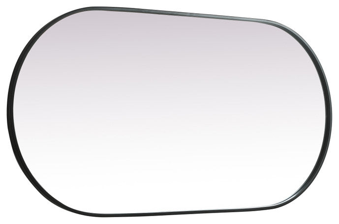 Home Living Metal Frame Oval Mirror 24x48 Inch, Black