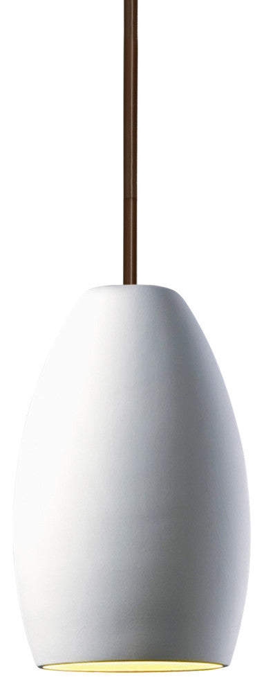 Radiance Curve Pendant, Bisque, Dark Bronze, Rigid Stem, E26