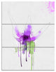 Purple Flower with Green Splash, Floral Triptych Canvas Print, 28x36, 3 Panels