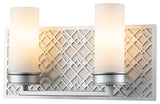 Ziggy 2 Lt Bath Bar in Laquered Silver