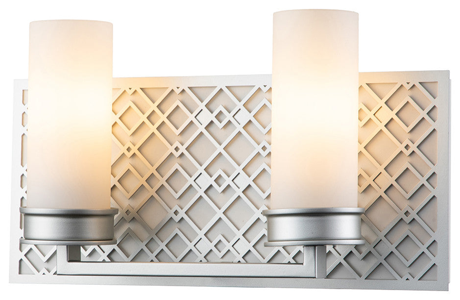 Ziggy 2 Lt Bath Bar in Laquered Silver