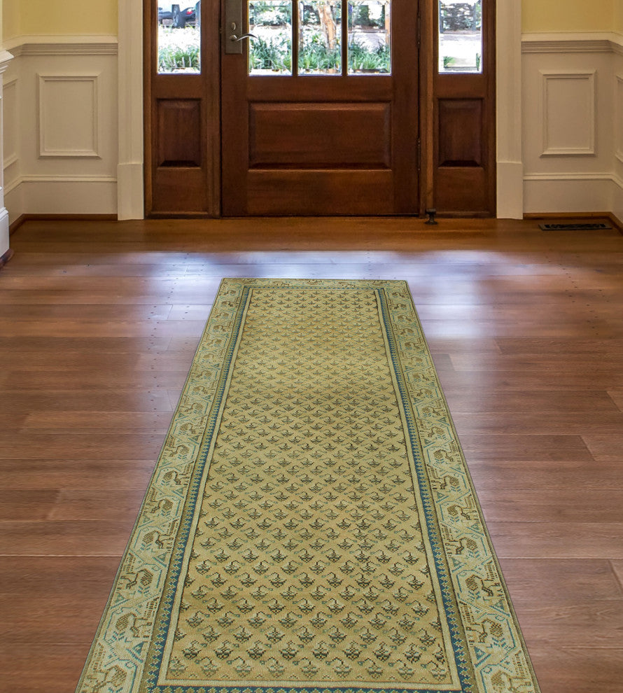 Semi-Antique Danni Beige/Ivory Runner, 3'2x10'0