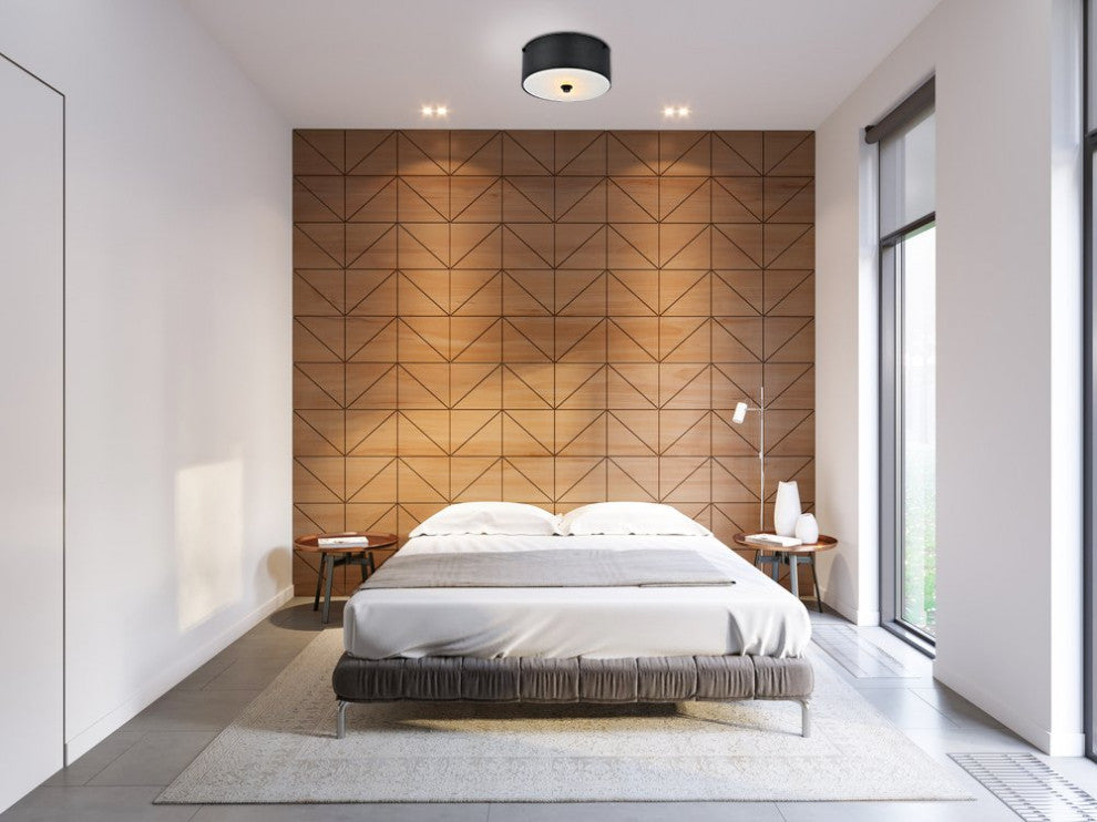 Hazen 2-Light 12" Flush Mount, Flat Black