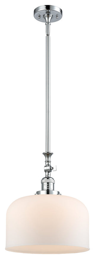 X-Large Bell 1-Light Mini Pendant, Polished Chrome, Matte White