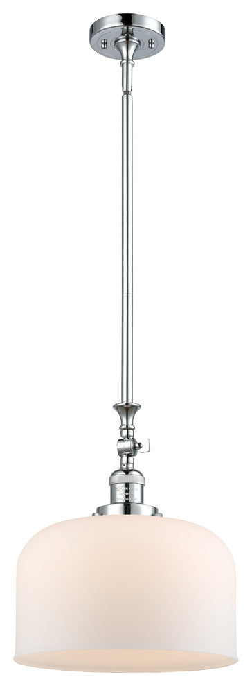 X-Large Bell 1-Light Mini Pendant, Polished Chrome, Matte White