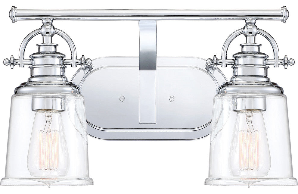 Quoizel GRT8602C Two Light Bath Fixture, Polished Chrome Finish