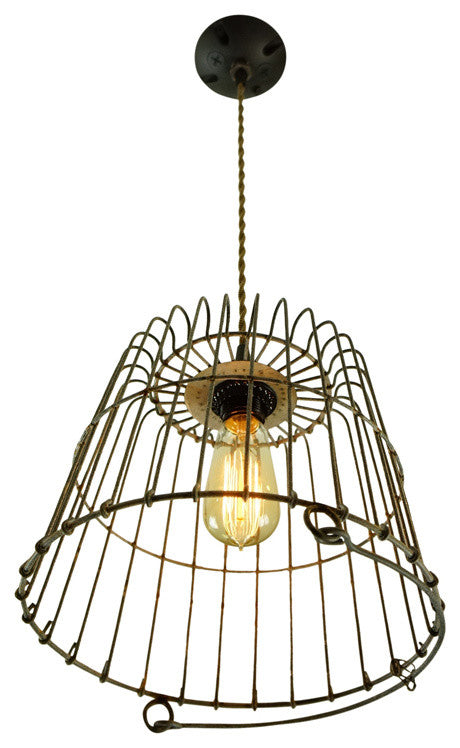 Rustic Wire Basket Light