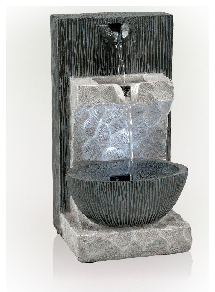 Modern Cascading Tabletop Fountain with LED Lights