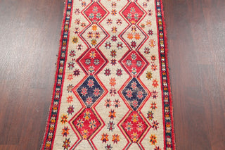 Consigned, Hand-Knotted Geometric Gabbeh Persian Oriental Rug, Brown, 6'7"X2'10"