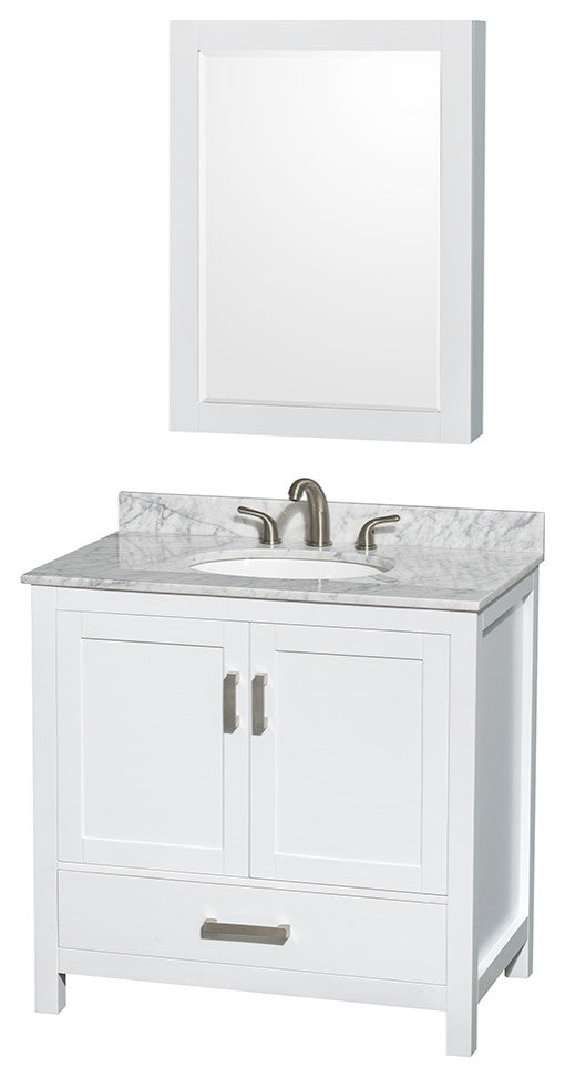 Wyndham WCS141436SWHCMUNOMED 36 Inch Single Bathroom Vanity in White