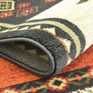 Lodge King Patchwork Multi Rustic Area Rug, 2'3"x7'7"
