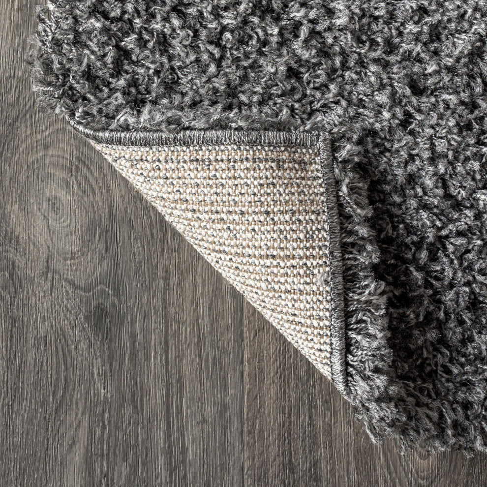 Mercer Shag Plush Area Rug, Charcoal, 5 X 8