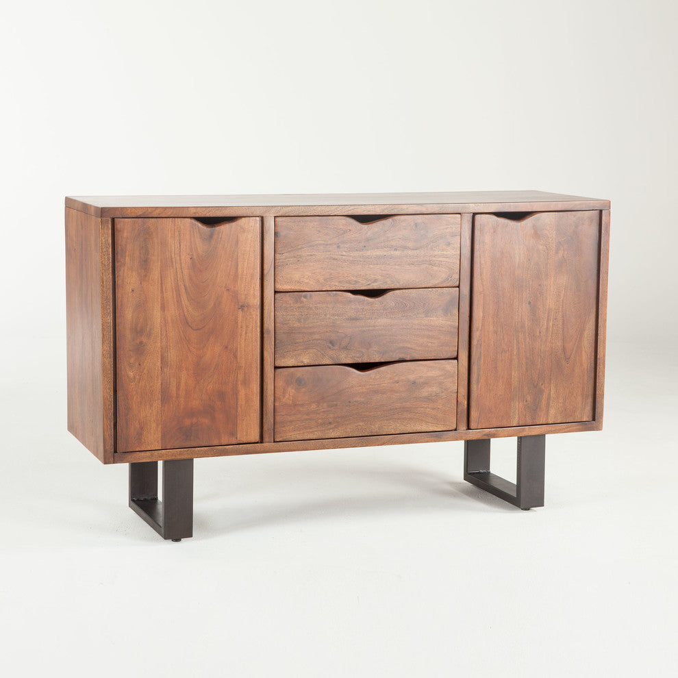 Belfrie 54-Inch Acacia Wood Sideboard in Dark Walnut Finish