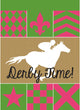 Double Applique Derby Silks Derby Time Burlap Garden Flag
