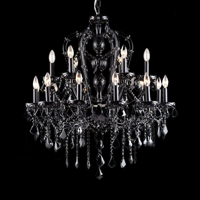 Avenue Lighting Black 18-Light Crystal Chandelier