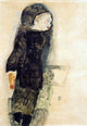 Egon Schiele Child in Black - 18" x 27" Premium Canvas Print